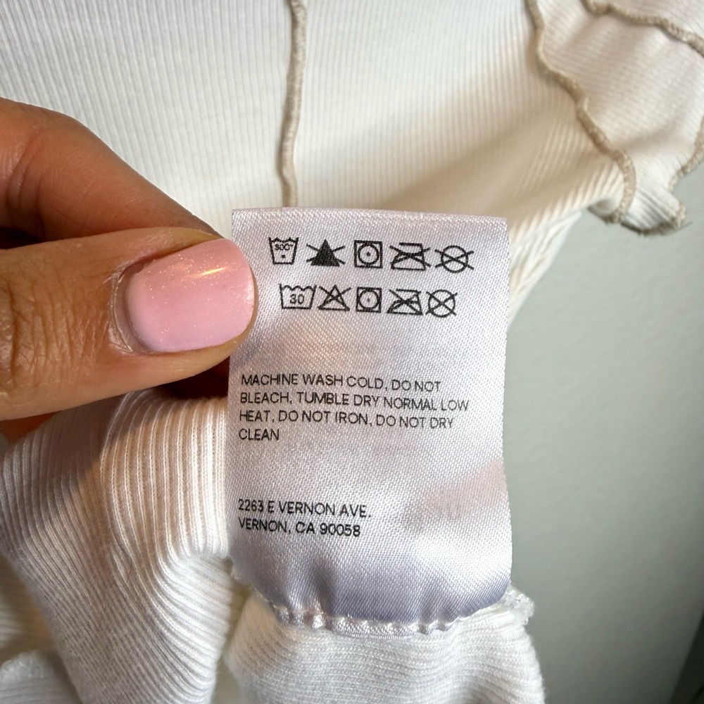 Reformation Cream Short Sleeve Knit Top - Picture 6 of 9